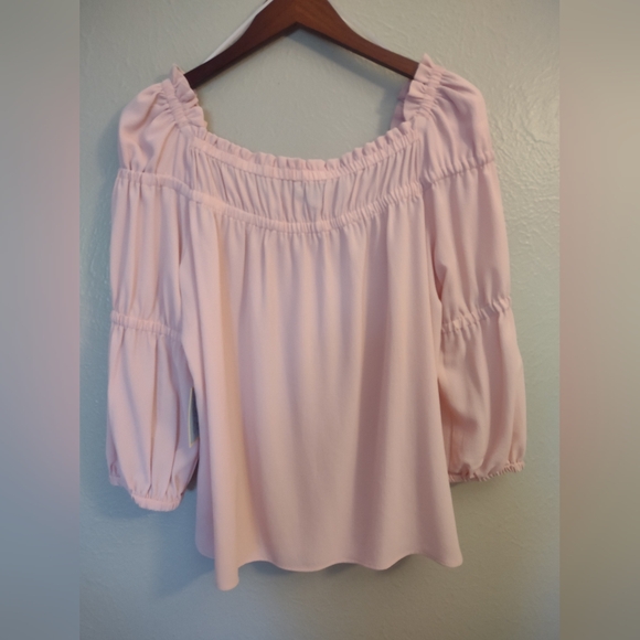 CeCe Women's Square Neck Ruffle Sleeve Blouse in Rosehip Pink - Picture 9 of 11